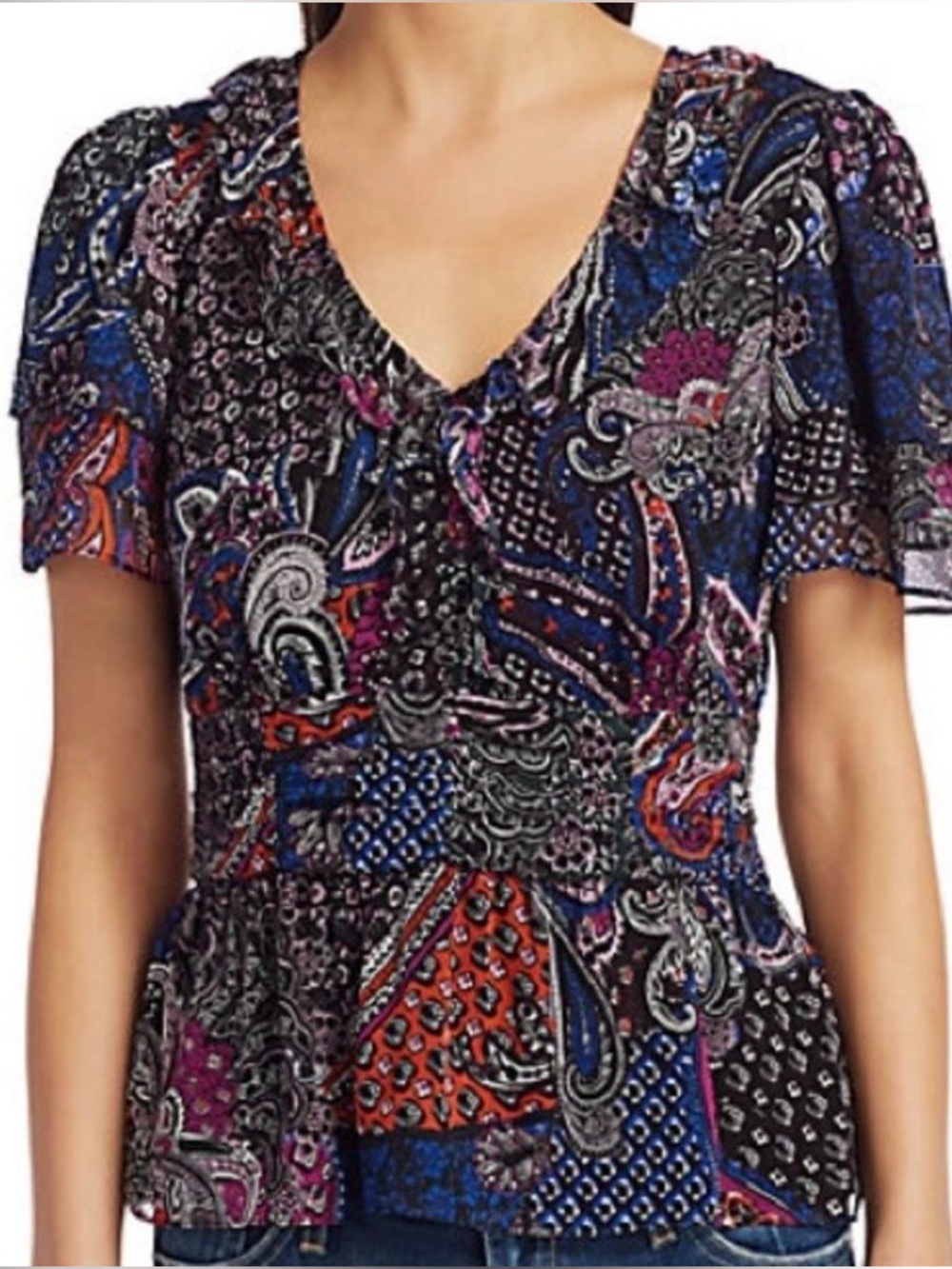 NWT Parker Harlow Paisley Top Size XS